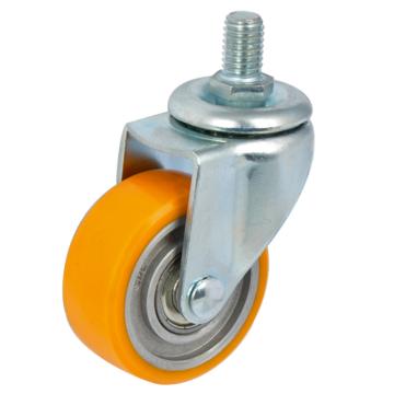 易得力(EDL) 丝口万向高强度聚氨酯(TPU)高速脚轮，脚轮小型2寸40kg，26132/M10X15-262-86A