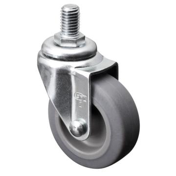 易得力(EDL) 丝口万向超级人造胶(TPE)脚轮，脚轮小型2寸30kg，20132/M10X15-202-52