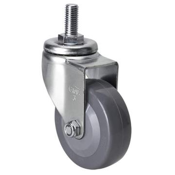 易得力(EDL) 丝口万向聚氨酯(PU)脚轮，脚轮轻型3寸70kg，36133/M12X25-363-74