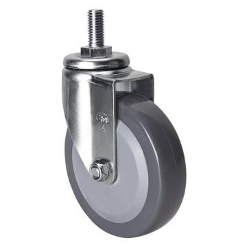 易得力(EDL) 丝口万向聚氨酯(PU)脚轮，脚轮轻型4寸70kg，36134/M12X25-364-74
