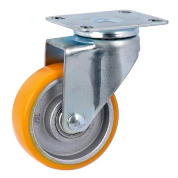 易得力(EDL) 平顶万向高强度聚氨酯(TPU)高速脚轮，脚轮轻型2.5寸80kg，361125-3625-86A