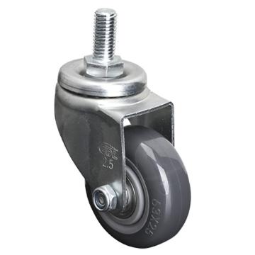 易得力(EDL) 丝口万向聚氨酯(PU)脚轮，脚轮轻型2.5寸80kg，361325/M12X25-3625-76