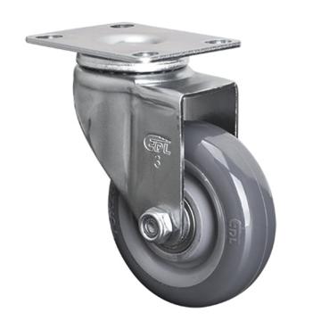 易得力(EDL) 平顶万向聚氨酯(PU)脚轮，脚轮轻型3寸80kg，36113-363-76