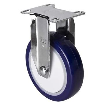 易得力(EDL) 定向高强度聚氨酯(TPU)脚轮，脚轮轻型镀铬4寸80kg，37204-374-87