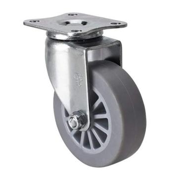 易得力(EDL) 平顶万向超级人造胶(TPE)脚轮，脚轮小型2.5寸30kg，261125-2625-53