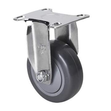 易得力(EDL) 定向聚氨酯(PU)脚轮，脚轮轻型镀铬3寸80kg，37203-373-77