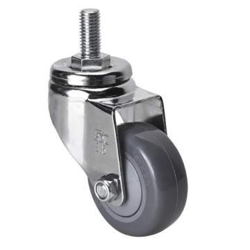 易得力(EDL) 丝口万向聚氨酯(PU)脚轮，脚轮轻型2.5寸80kg，371325/M12X25-3725-77