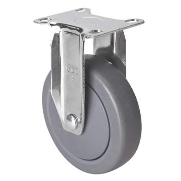 易得力(EDL) 定向超级人造胶(TPE)脚轮，脚轮轻型镀铬4寸70kg，37204-374-57