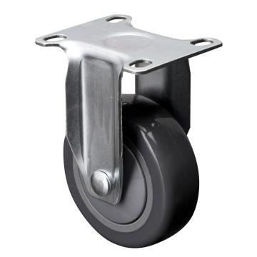 易得力(EDL) 定向聚氨酯(PU)脚轮，脚轮轻型3寸80kg，37103-373-77