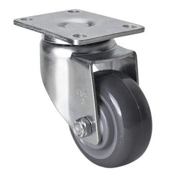 易得力(EDL) 平顶万向聚氨酯(PU)脚轮，脚轮中型3寸130kg，50113-503-75