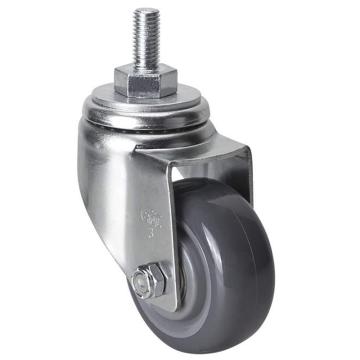 易得力(EDL) 丝口万向聚氨酯(PU)脚轮，脚轮中型3寸150kg，50133/M12X25-503-76