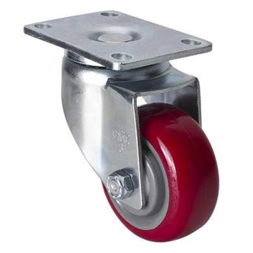 易得力(EDL) 平顶万向高强度聚氨酯(TPU)脚轮，脚轮中型3寸130kg，50113-503-85