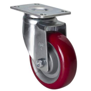 易得力(EDL) 平顶万向高强度聚氨酯(TPU)脚轮，脚轮中型4寸130kg，50114-504-85