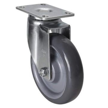 易得力(EDL) 平顶万向聚氨酯(PU)脚轮，脚轮中型5寸150kg，50115-505-76