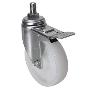 易得力(EDL) 丝口刹车尼龙(PA)脚轮，脚轮中型5寸130kg，50145L/M16X25-505-25