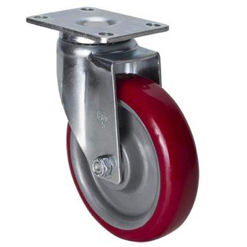 易得力(EDL) 平顶万向高强度聚氨酯(TPU)脚轮，脚轮中型5寸130kg，50115-505-85