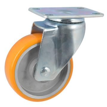 易得力(EDL) 平顶万向高强度聚氨酯(TPU)高速脚轮，脚轮中型4寸150kg，50114-504-86A