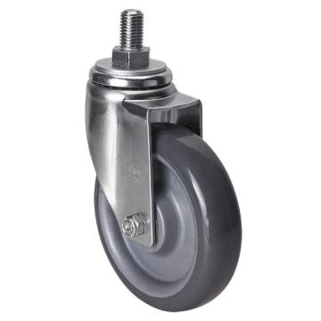 易得力(EDL) 丝口万向聚氨酯(PU)脚轮，脚轮中型5寸150kg，50135/M16X25-505-76