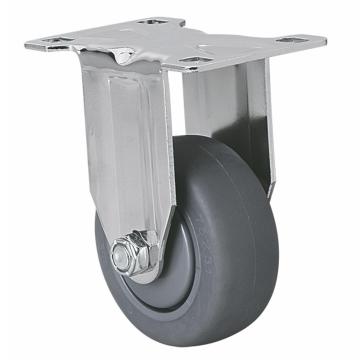 易得力(EDL) 定向超级人造胶(TPE)脚轮，脚轮中型镀铬3寸110kg，57203-573-57