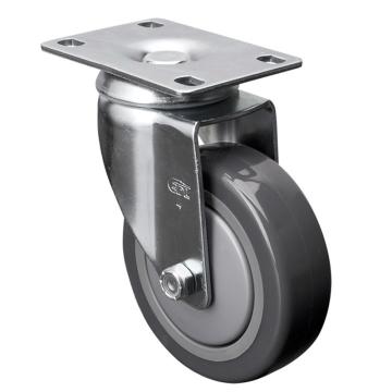 易得力(EDL) 平顶万向聚氨酯(PU)脚轮，脚轮中型4寸130kg，57114-574-77