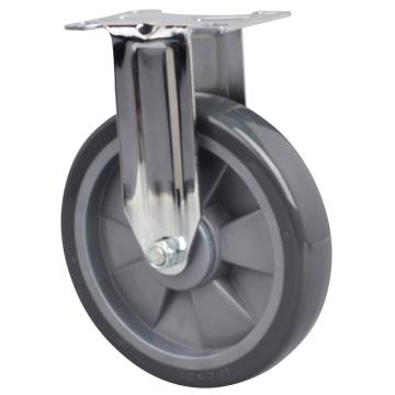 易得力(EDL) 定向聚氨酯(PU)脚轮，脚轮中型镀铬6寸130kg，57206-576-77