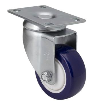 易得力(EDL) 平顶万向高强度聚氨酯(TPU)脚轮，脚轮中型3寸130kg，57113-573-87