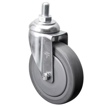 易得力(EDL) 丝口万向超级人造胶(TPE)脚轮，脚轮中型5寸110kg，57135/M16X25-575-57