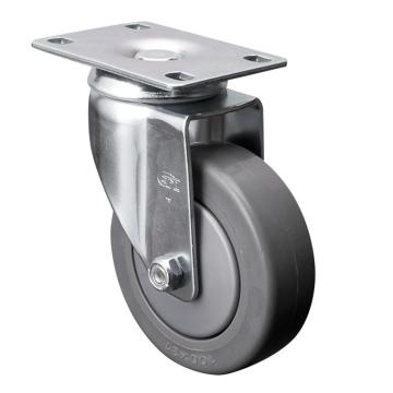 易得力(EDL) 平顶万向超级人造胶(TPE)脚轮，脚轮中型4寸110kg，57114-574-57