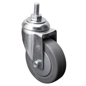 易得力(EDL) 丝口万向超级人造胶(TPE)脚轮，脚轮中型4寸110kg，57134/M12X25-574-57