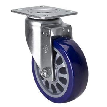 易得力(EDL) 平顶万向高强度聚氨酯(TPU)脚轮，脚轮中型5寸250kg，67115-675-86