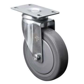 易得力(EDL) 平顶万向超级人造胶(TPE)脚轮，脚轮中型5寸110kg，57115-575-57