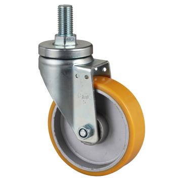 易得力(EDL) 丝口万向超强度聚氨酯(TPU)脚轮，脚轮中型5寸300kg，67135/M20X38-675-86A