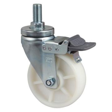 易得力(EDL) 丝口刹车高强度尼龙(TPA)脚轮，脚轮中型5寸250kg，67145H/M20X38-675-26