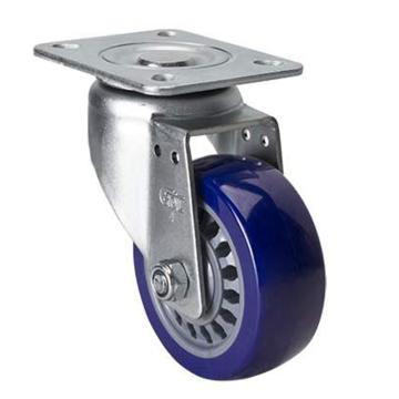 易得力(EDL) 平顶万向高强度聚氨酯(TPU)脚轮，脚轮中型4寸250kg，67114-674-86