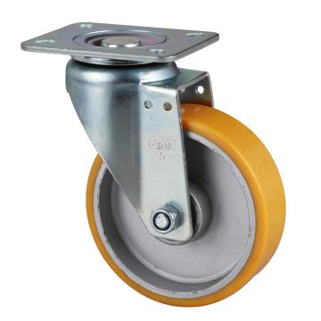 易得力(EDL) 平顶万向高强度聚氨酯(TPU)脚轮，脚轮中型5寸300kg，67115-675-86A