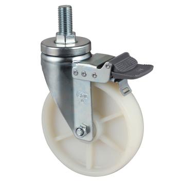 易得力(EDL) 丝口刹车高强度尼龙(TPA)脚轮，脚轮中型6寸250kg，67146H/M20X38-676-26