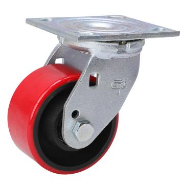 易得力(EDL) 平顶万向高强度聚氨酯(TPU)脚轮，脚轮重型4寸380kg，73114-734-86T