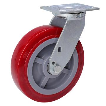 易得力(EDL) 平顶万向高强度聚氨酯(TPU)脚轮，脚轮重型8寸450kg，73118-738-86