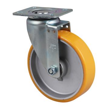 易得力(EDL) 平顶万向超强度聚氨酯(TPU)脚轮，脚轮中型6寸300kg，67116-676-86A