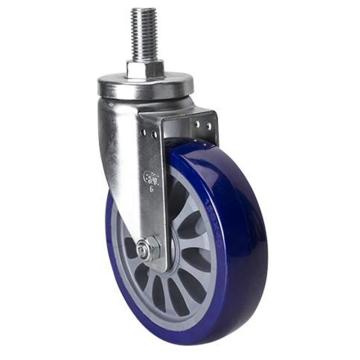 易得力(EDL) 丝口万向高强度聚氨酯(TPU)脚轮，脚轮中型6寸250kg，67136/M20X38-676-86