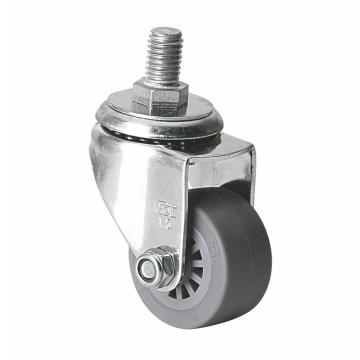 易得力(EDL) 丝口万向超级人造胶(TPE)脚轮，脚轮不锈钢小型1.5寸45kg，S267315/M10X15-S2615-53