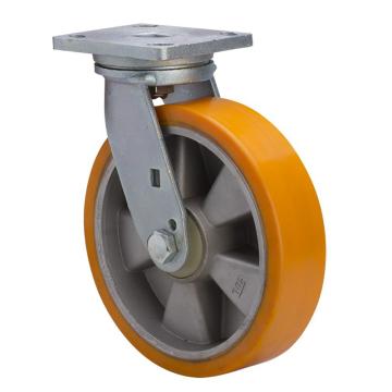 易得力(EDL) 平顶万向高强度聚氨酯(TPU)脚轮，脚轮重型8寸800kg，78118-778-86A