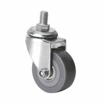 易得力(EDL) 丝口万向聚氨酯(PU)脚轮，脚轮不锈钢轴承2寸50kg，S26732/M10X15-S262-76