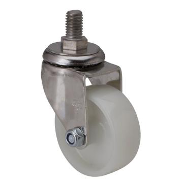 易得力(EDL) 丝口万向尼龙(PA)脚轮，脚轮不锈钢小型2寸50kg，S26732/M10X15-S262-23