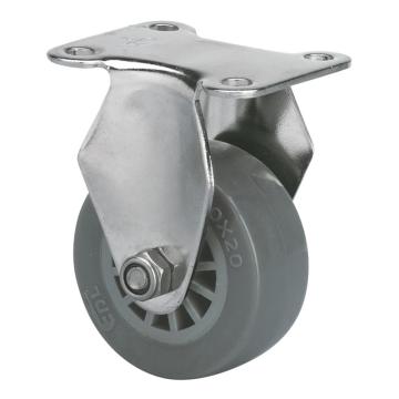 易得力(EDL) 定向聚氨酯(PU)脚轮，脚轮不锈钢小型2寸40kg，S26702-S262-73