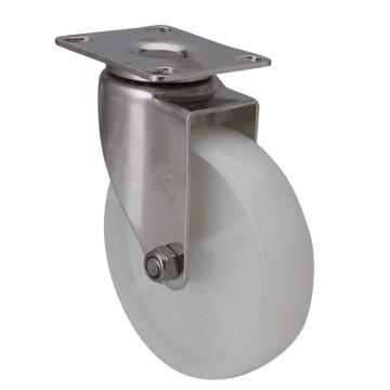 易得力(EDL) 平顶万向尼龙(PA)脚轮，脚轮不锈钢轻型4寸90kg，S34714-S344-23