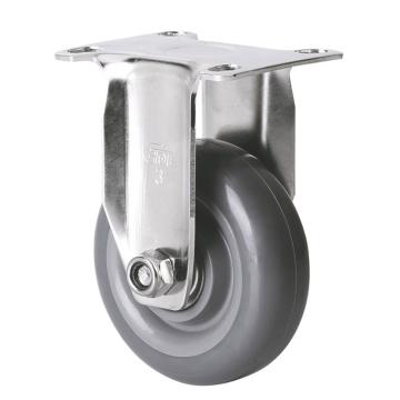 易得力(EDL) 定向聚氨酯(PU)脚轮，脚轮不锈钢轴承3寸80kg，S34703-S343-76