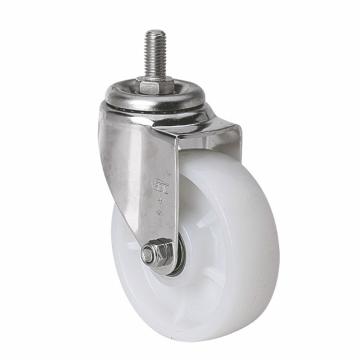 易得力(EDL) 丝口万向尼龙(PA)脚轮，脚轮不锈钢轴承4寸150kg，S54734/M12X25-S544-26