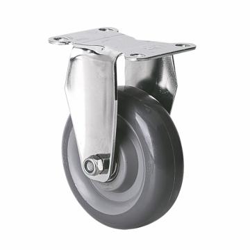 易得力(EDL) 定向聚氨酯(PU)脚轮，脚轮不锈钢轴承4寸150kg，S54704-S544-76