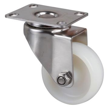 易得力(EDL) 平顶万向尼龙(PA)脚轮，脚轮不锈钢轻型2.5寸70kg，S347125-S3425-23